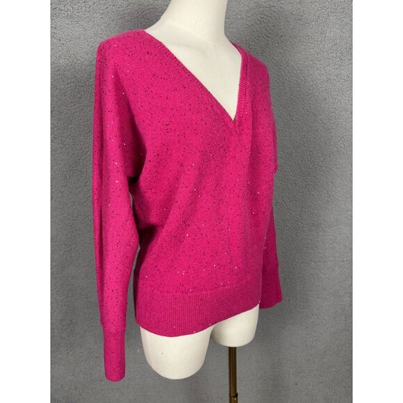 I.n.c. International Concepts Women's Sequin-Shine V-Neck Sweater Pink Small NWT - Picture 3 of 8